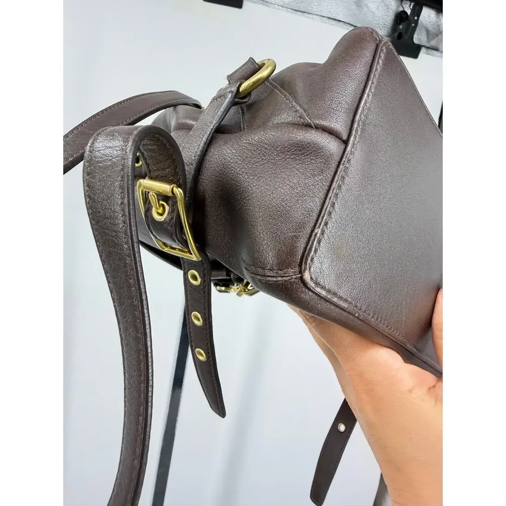 Vintage Coach Legacy Backpack 09368 Brown Leather Drawstring Turnlock Bag Y2K - Picture 9 of 16